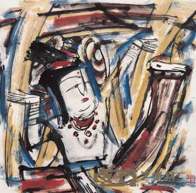 赵绪成 2005年作 飞天图 镜心 69×69.5cm